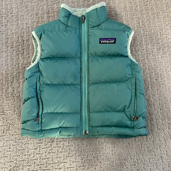Kids Down Vest, Teal/Green, Patagonia, XXS (size 3-4) - Picture 4 of 6
